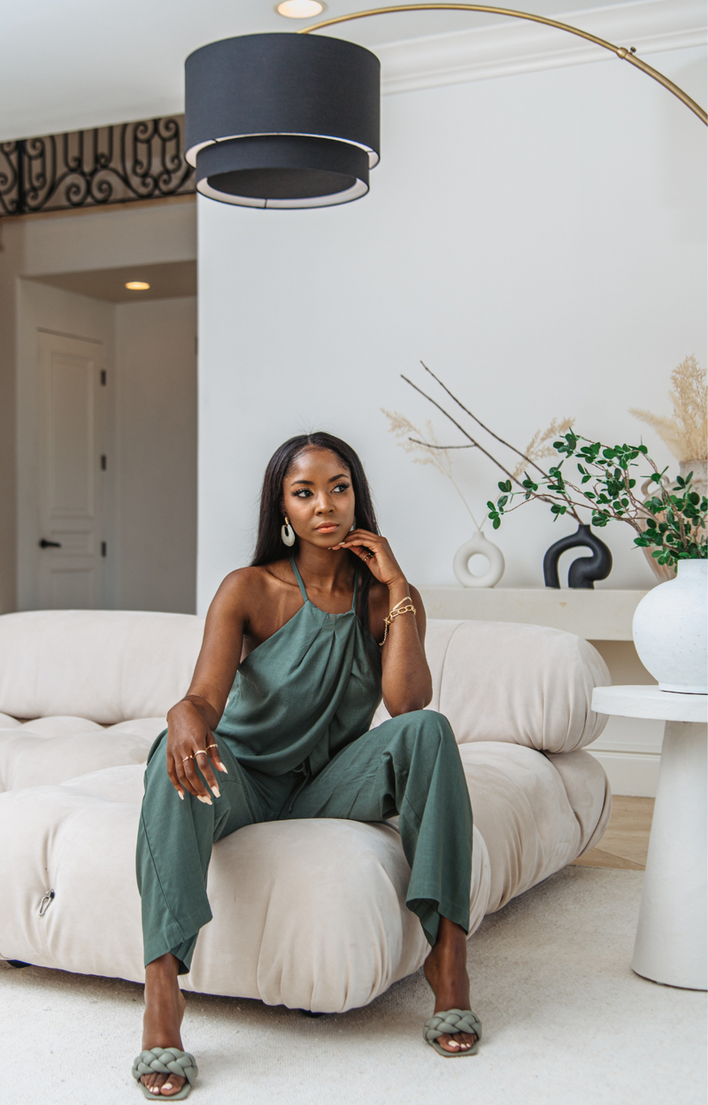 Meet the Mabel Linen Drawstring Pant - your go-to for effortless summer style. This straight-leg linen pant with a drawstring offers chic versatility, perfect for casual or dressed-up looks. Pair with our Mabel Halter Neck Linen Top for a complete ensemble.