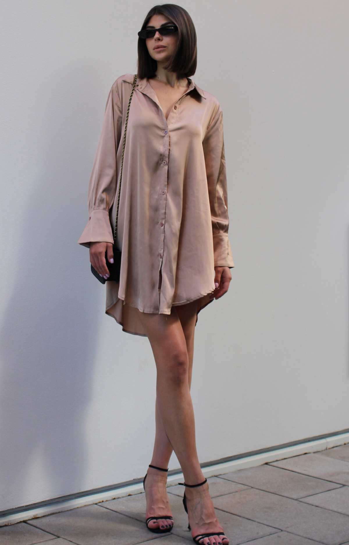 Narin Satin Shirt Dress