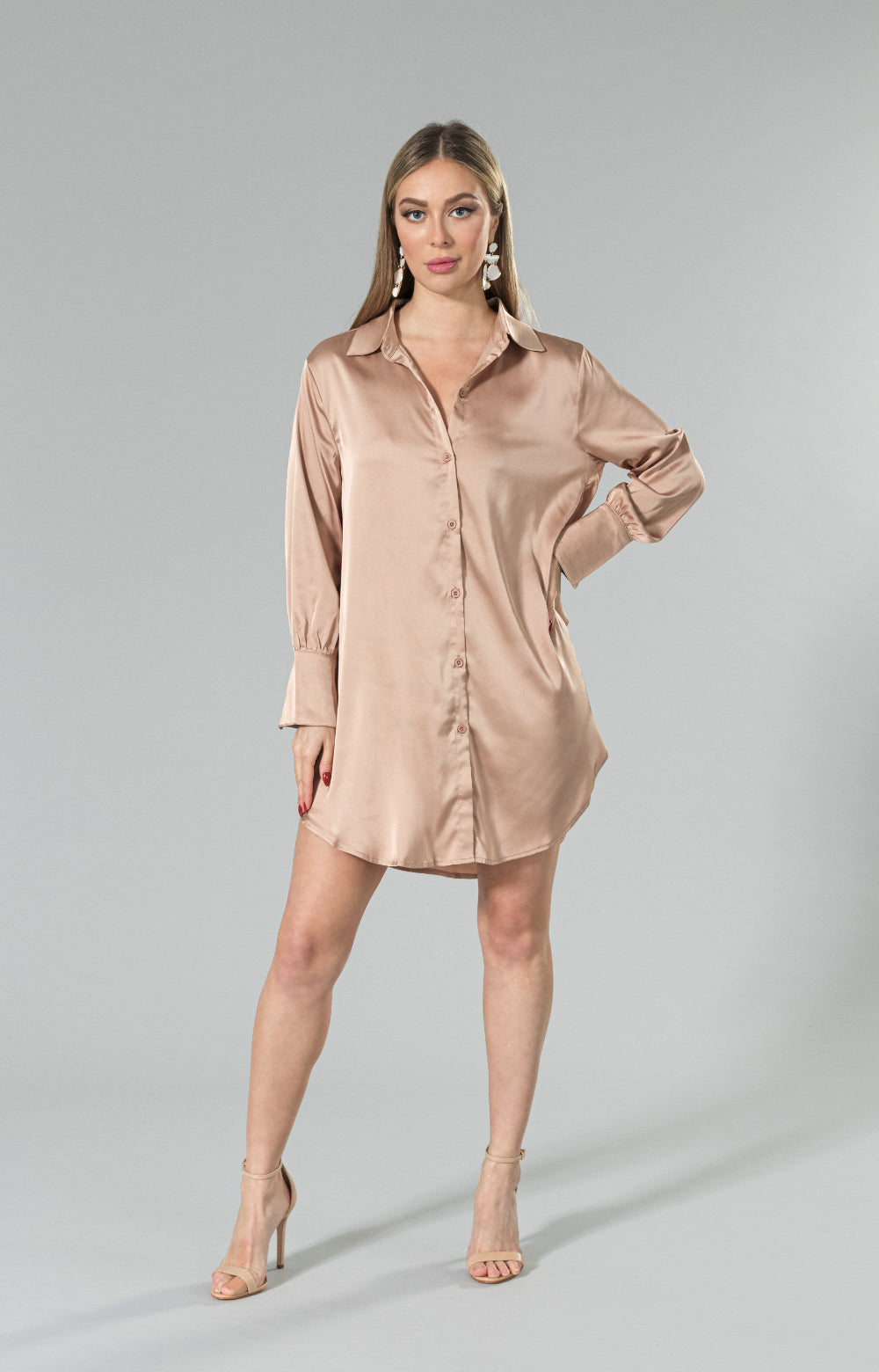 Narin Satin Shirt Dress Heavy Hues Label Narin Satin Shirt Dress Heavy Hues Label
